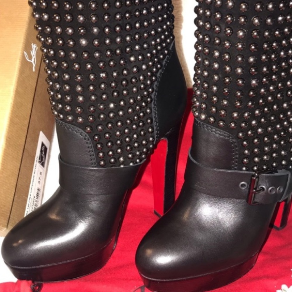 Christian Louboutin MARISA Black Leather Boots - Picture 9 of 10